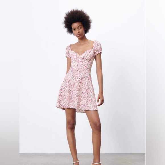 Robe Mini Zara à Imprimé Floral - Modèle Bloggers 2183/240, Taille S (UK 8) - Neuf Sans étiquettes
